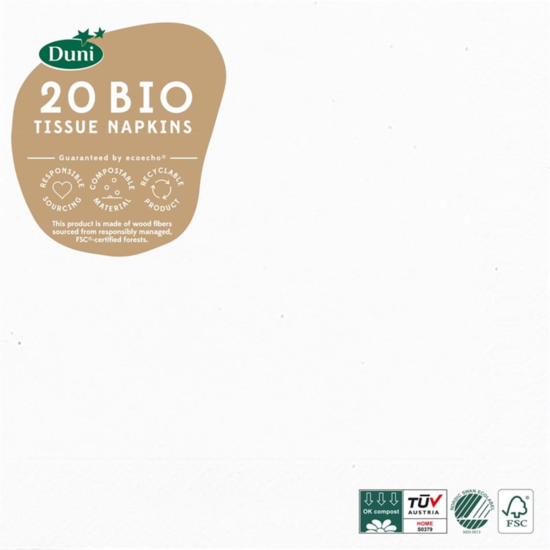 Duni serviettes blanches 33x33 cm