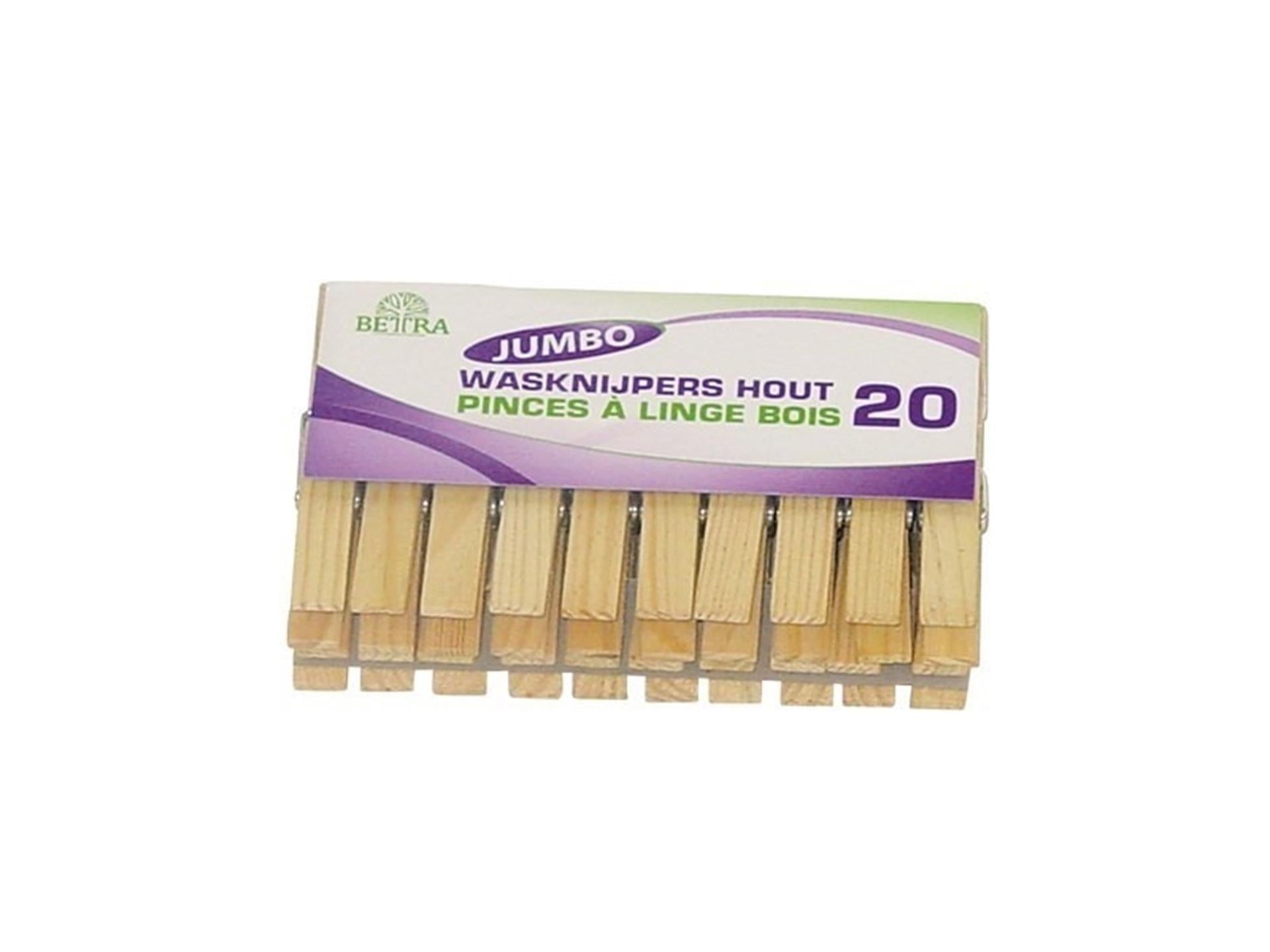 Luva pinces à linge jumbo bois lot de 20