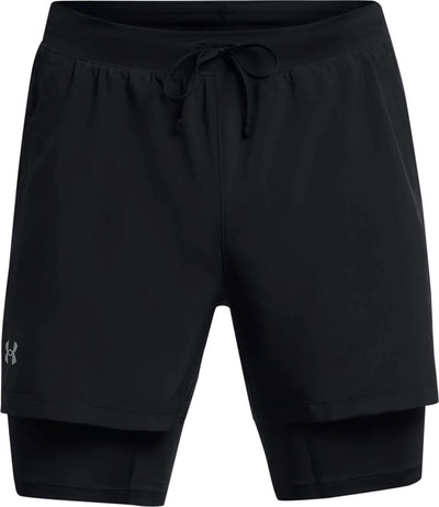 Under Armour UA Launch 5'' 2-in-1 Shorts-BLK Pantalon de sport pour hommes - Noir - Réfléchissant