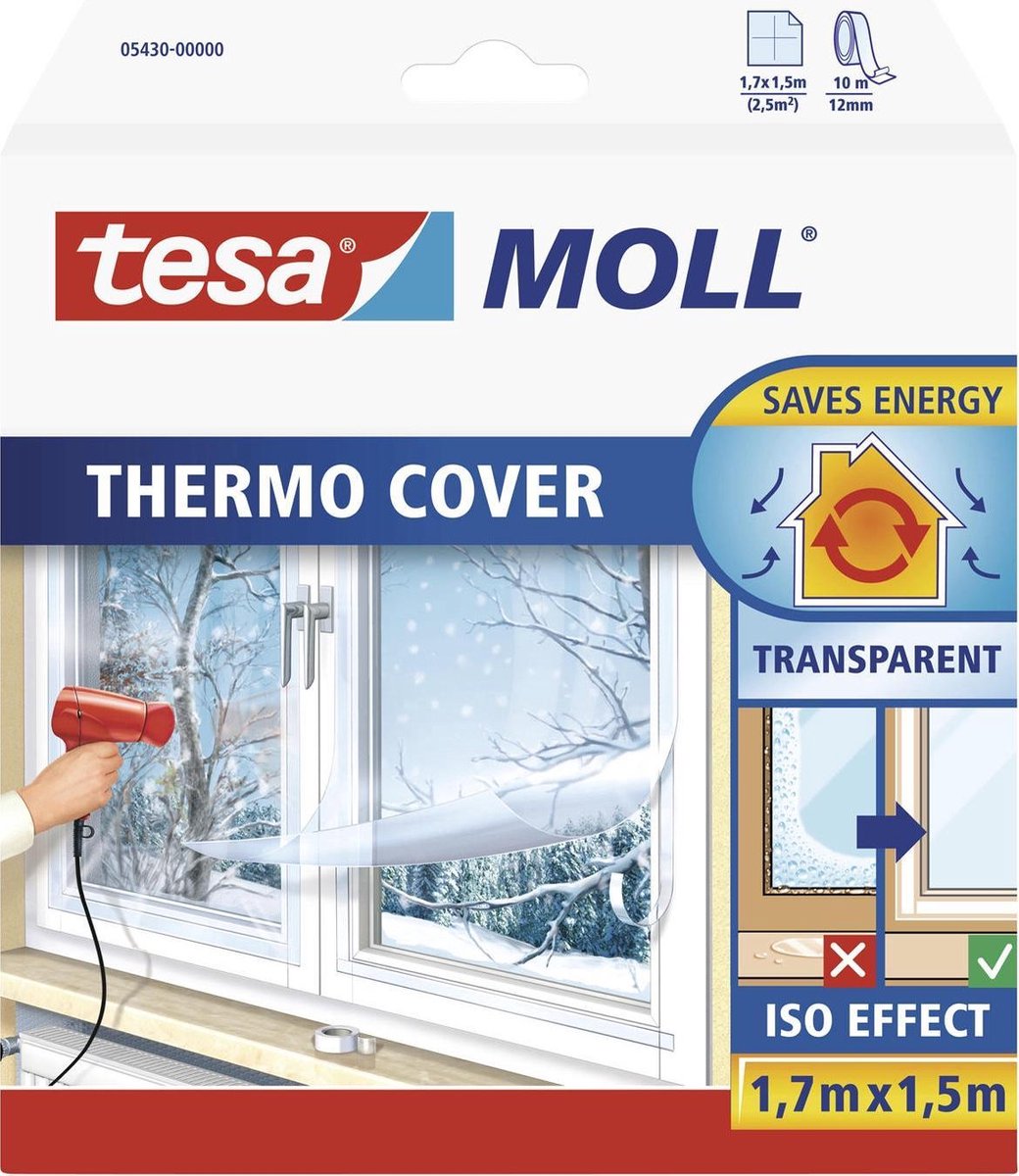 Tesa Window Isolation Huile Thermo Cover 1,7 m x 1,5 m