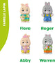 Klorofil set de jeu famille lapin | set de figurines de jeu - figurines familiales - jouets pour enfants - flora, warren, abby et roger - à partir de 18 mois - 4 pièces