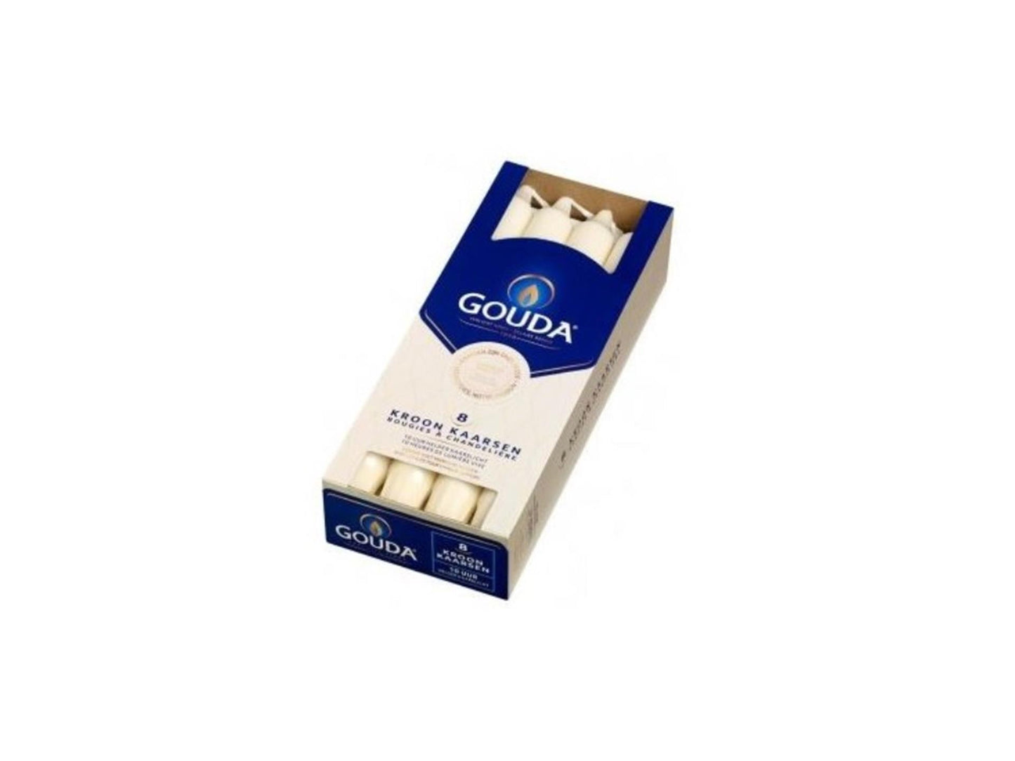 Gouda Crown Candles 8 pièces Ivory