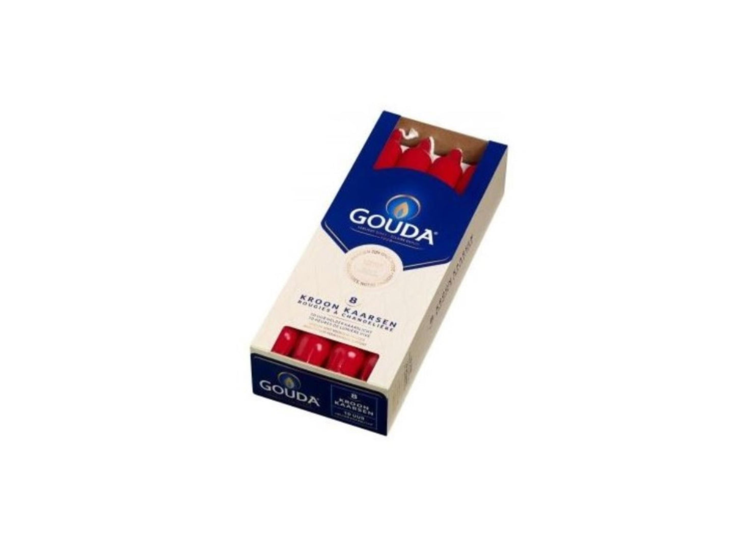 Gouda Crown Candles 8 pièces Ruby Red