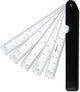 Règle d'éventail Aristo - longueur 25 cm - 1:10 :15 :20 :25 :30 :33 1 3 :40 :50 :75 :125 - plastique blanc - étui en cuir durable - ar-1323