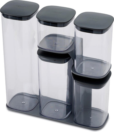 Joseph joseph conteneurs de stockage intelligents - lot de 5 - gris - stockage des aliments