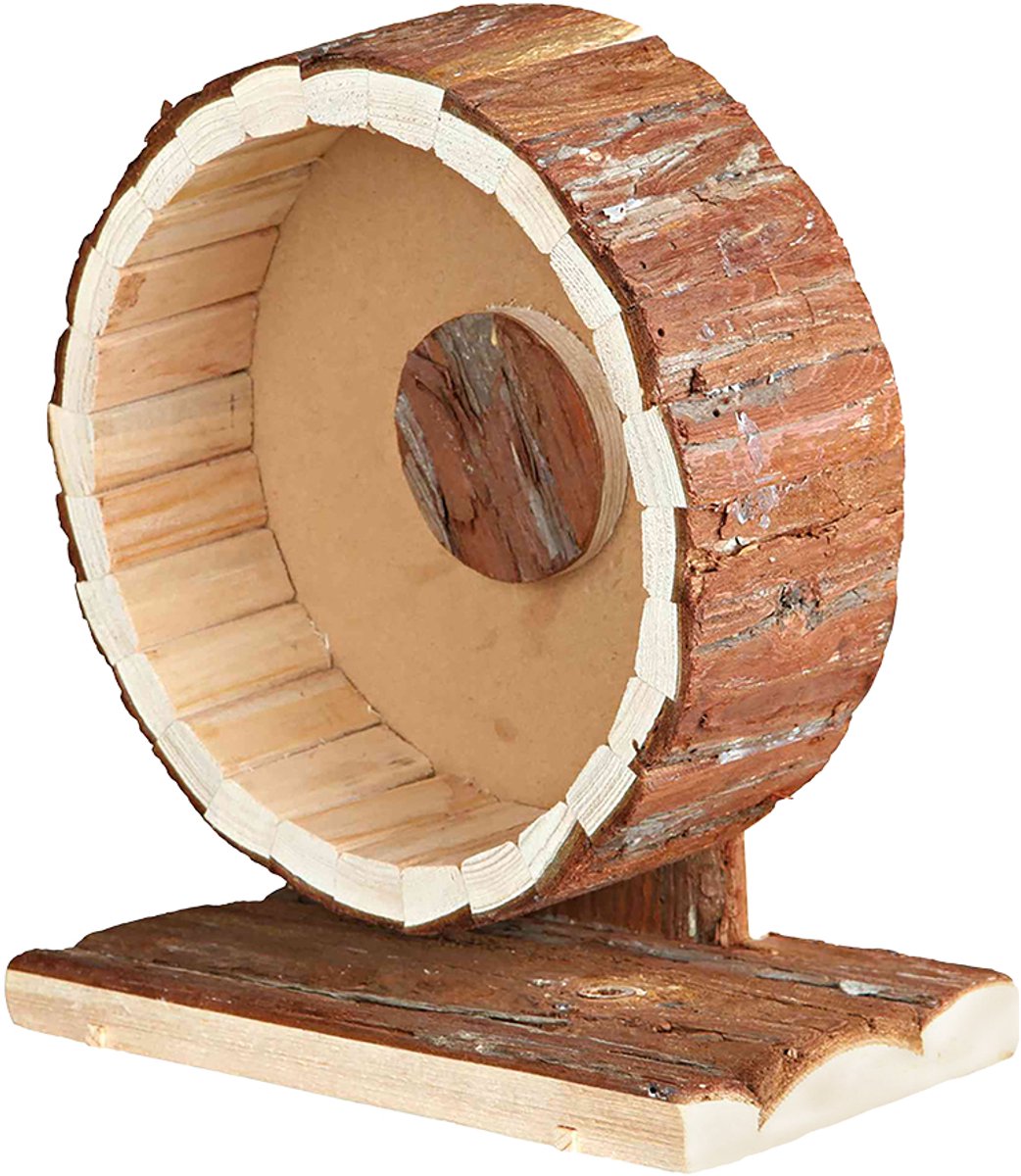 Duvo plus - jouets pour animaux - rongeur - roue d'exercice en bois en écorce 20x12x22,5cm - 1pc