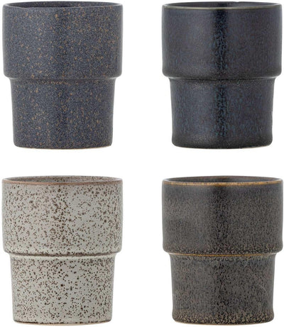 Bloomingville mug faïence marron ewan - lot de 4