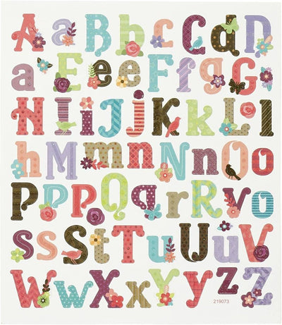 Autocollants Creativ company, alphabet, feuille 15x16,5 cm, 1 feuille
