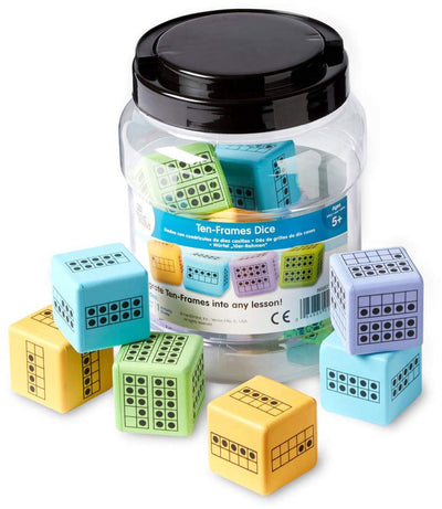Ressources d'apprentissage numéros de dés en mousse xl - structure 10 (12 pcs.) - 3+