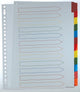 Onglets Pergamy avec feuille d'index, pi a4, perforation 11 trous, couleurs assorties, 12 onglets