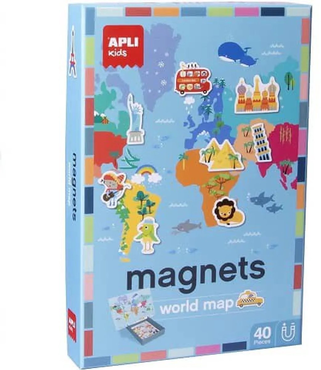 Jeu magnétique de carte du monde pour enfants Apli