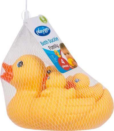 Famille de canards en caoutchouc Playgro - canard en caoutchouc - canards en caoutchouc - entièrement scellés - sans moisissure - jouets aquatiques bébé - jouets aquatiques pour tout-petits maman canard et 3 canards - sans BPA