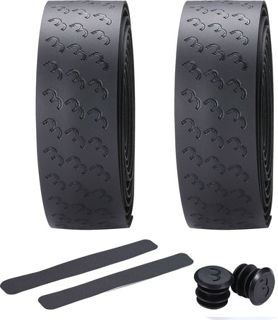 Bbb cycling guidoline vélo de course - meilleure adhérence et absorption des chocs - longueur : 200 cm - épaisseur : 2,5 mm - y compris les capuchons de guidon - noir - guidoline en gel ultraribbon bht-15g