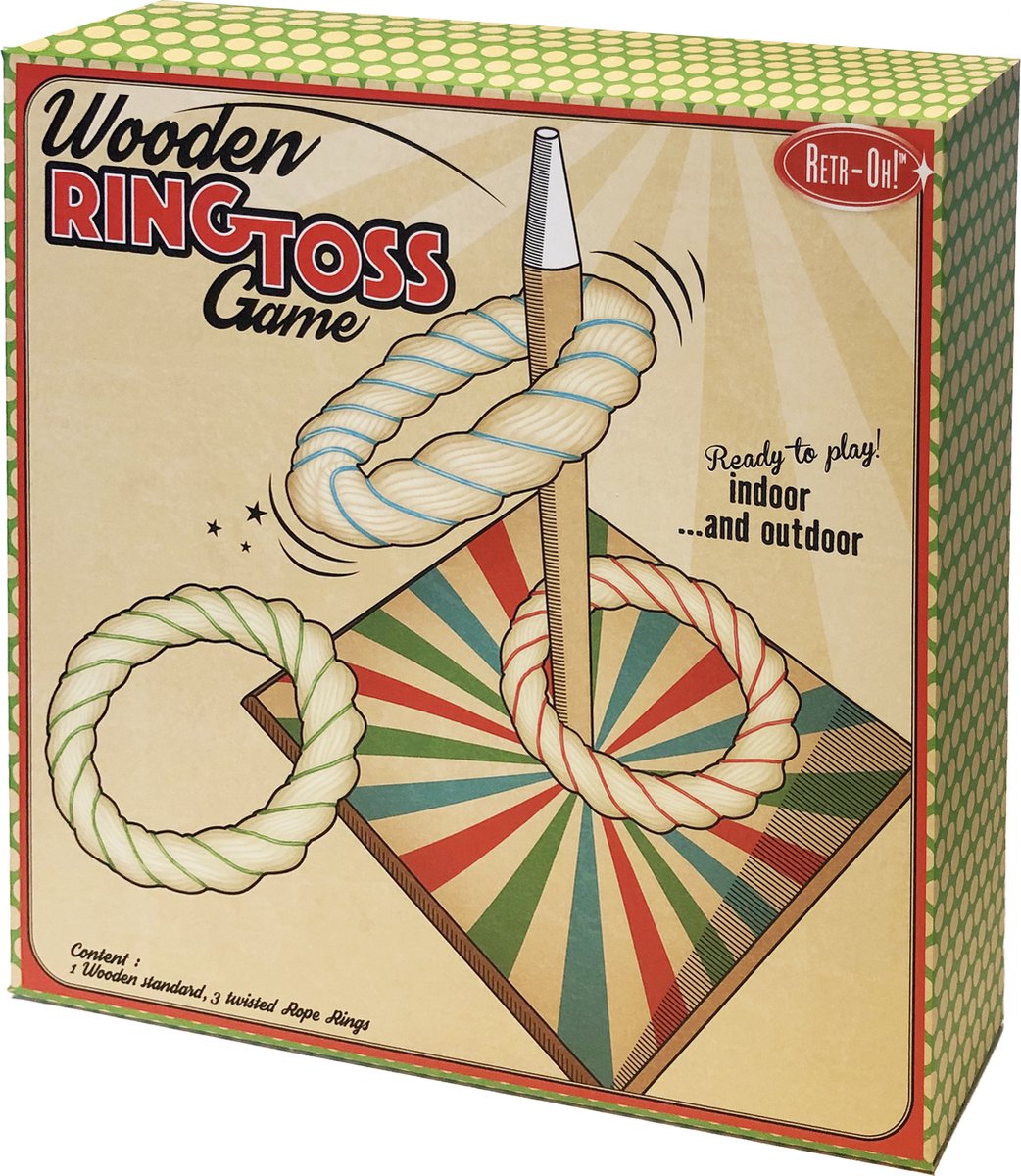 Retr-oh anneau de lancer anneau en bois lancer jouet jeu de lancer vieux jeux hollandais