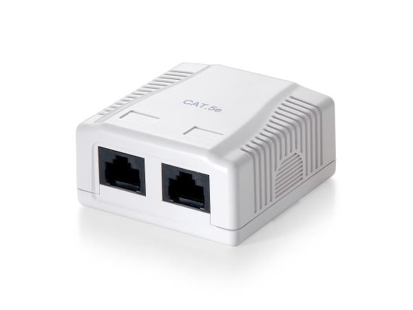 Équipage de l'équipement 235112 Boîte montée surface 2-Port Cat.5e non blindé, blanc