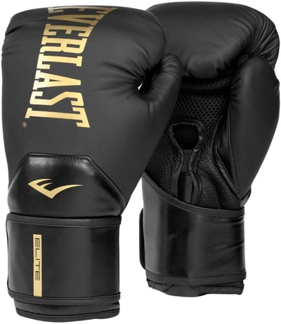 Gants de boxe Everlast Elite 2, or noir (disponibles en différentes tailles)