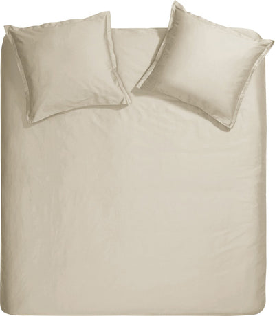 Housse de couette Cendrillon dimanche - lits jumeaux - satin - 240x200 220 cm - sable clair + 2 taies d'oreiller 60x70