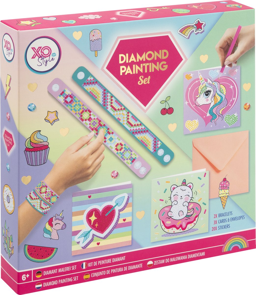 Ensemble de peinture de diamant de groupe d'artisanat créatif, 28dlg.