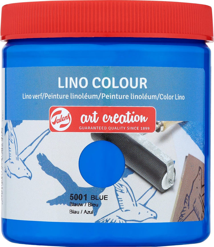 Talens art création peinture lino 250ml - bleu - linoléum - impression en bloc