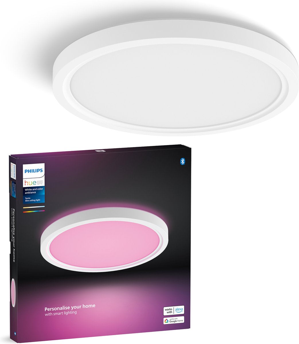 Plafonnier Philips hue tento - lumière blanche et colorée - rond - blanc - ø30 cm