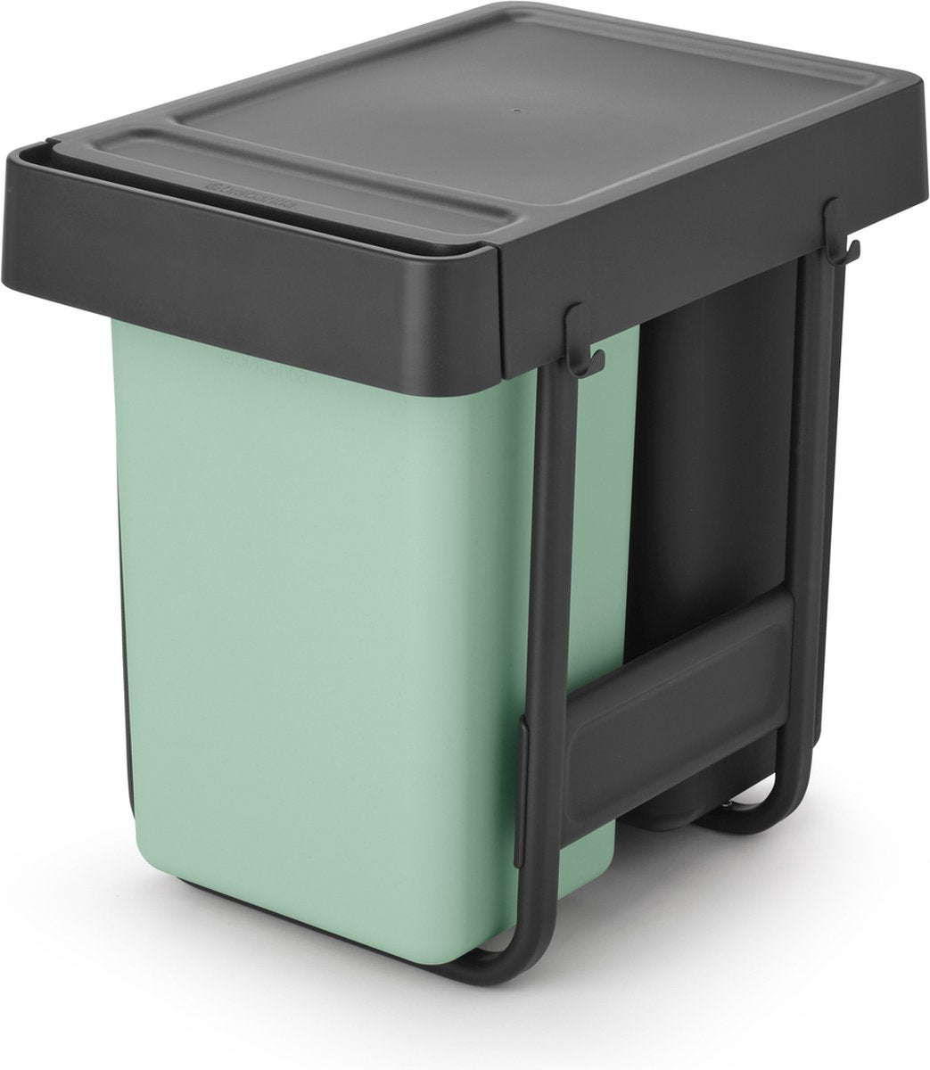 Brabantia sort go poubelle encastrable - 2 x 15 litres - vert jade et gris foncé