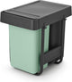 Brabantia sort go poubelle encastrable - 2 x 15 litres - vert jade et gris foncé