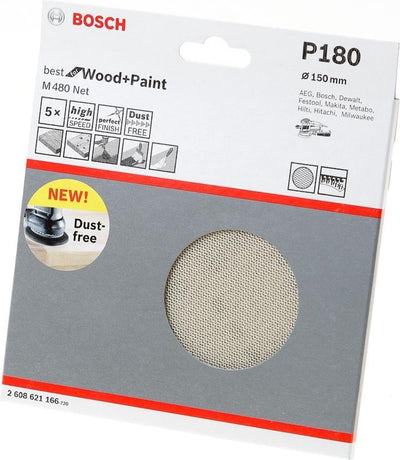 Bosch 5x feuille abrasive 150 mm k180 - 2608621166