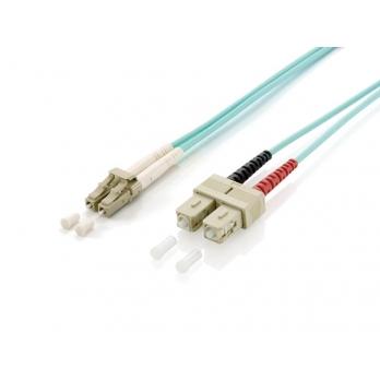 Équipement 255319 Câble adaptateur à fibre optique, LC SC, multimode, OM3, 50 125µ, LSOH, 0,5 m, turquoise
