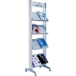 Porte-brochures paperflow métal argenté