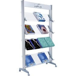 Porte-brochures paperflow métal argenté