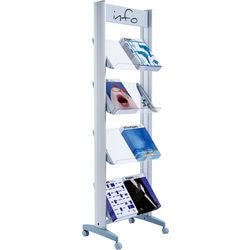 Porte-brochures paperflow métal argenté
