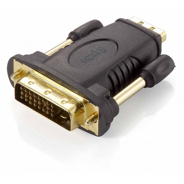 Équipement 118908 DVI-D-DUAL-LINK TO HDMI Adaptateur, DVI (24 + 1) HDMI A, M F, Black