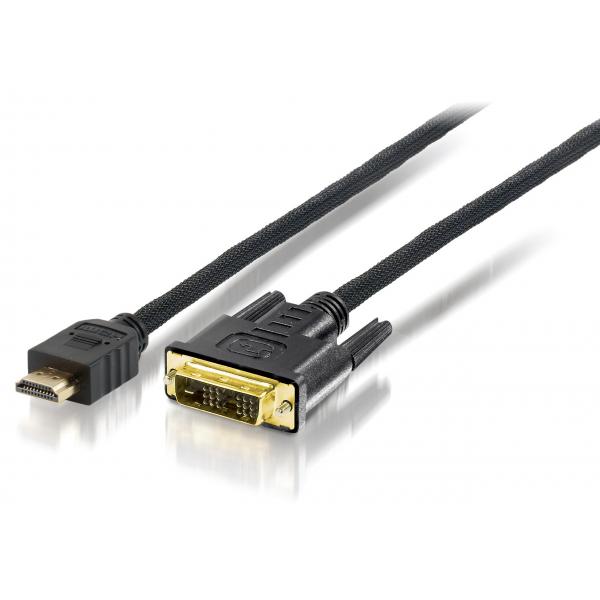 Équipez l'équipement 119329 HDMI de haute qualité à DVI-D Câble adaptateur à liaison unique DVI-D, M M, 10m, plaqué or, noir