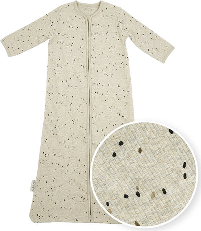 Gigoteuse bébé Meyco baby rib mini spot avec manches - sable mélangé - 110 cm - 1,0 tog