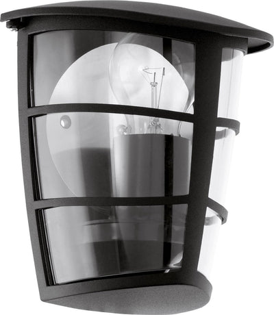 Eglo aloria - éclairage extérieur - applique - 1 lumière - noir - clair