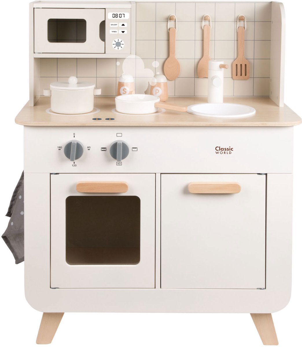 Speelkeuken du chef du monde en bois classique, 11dlg.