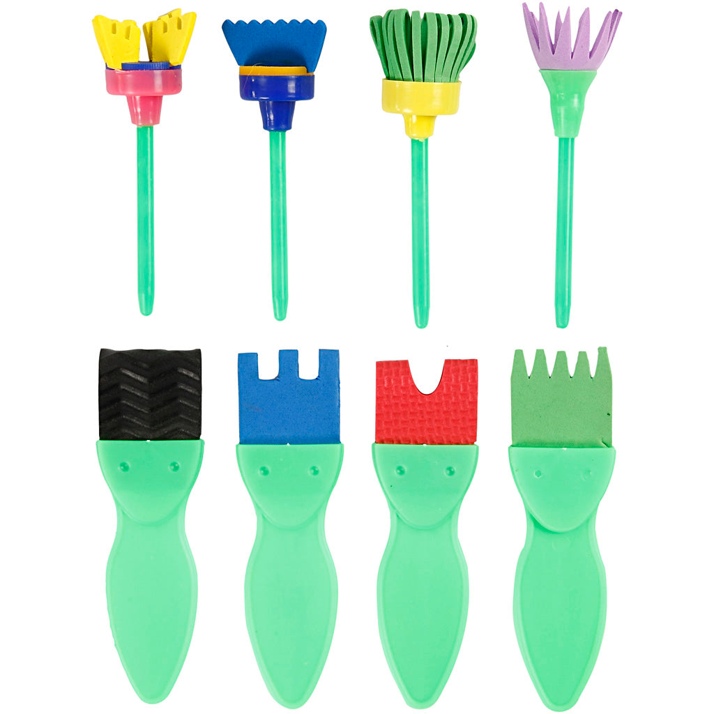 Pinceaux en mousse eva Creativ company, l : 11-13 cm, l : 30-45 mm, 24 pièces 1 boîte