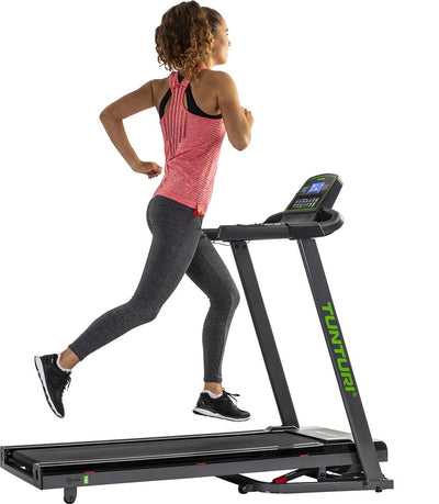 Tapis de course Tunturi cardio fit t40 - pliable - ceinture de course avec Bluetooth - 41 programmes d'entraînement - avec angle d'inclinaison électronique - 1,0 à 16 km h - certifié de sécurité ue - incl. application gratuite