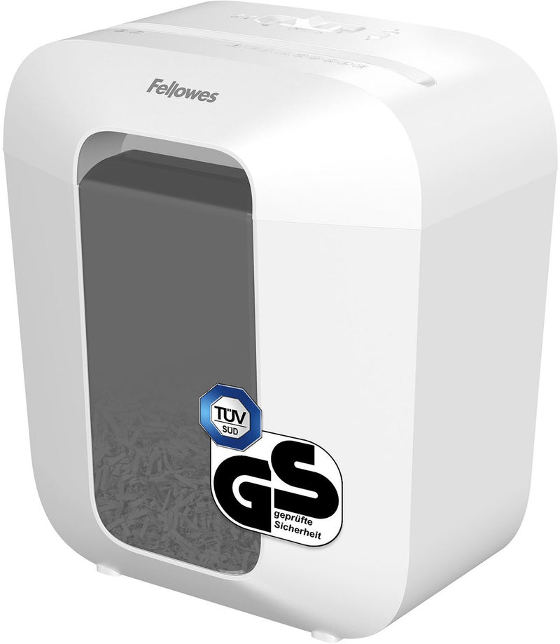 Destructeur de papier Fellowes lx25 – coupe transversale p‑4 – 6 feuilles – 11,5 litres – pour le bureau à domicile