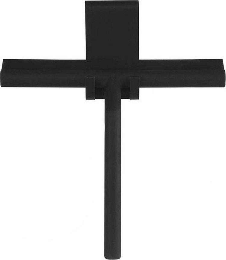 Wenko Essuie-glace de douche avec crochet de suspension Mola en acier inoxydable noir - Essuie-glace - Extracteur de douche