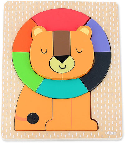 Vilac puzzle en bois lion andy westface jouets éducatifs colorés.