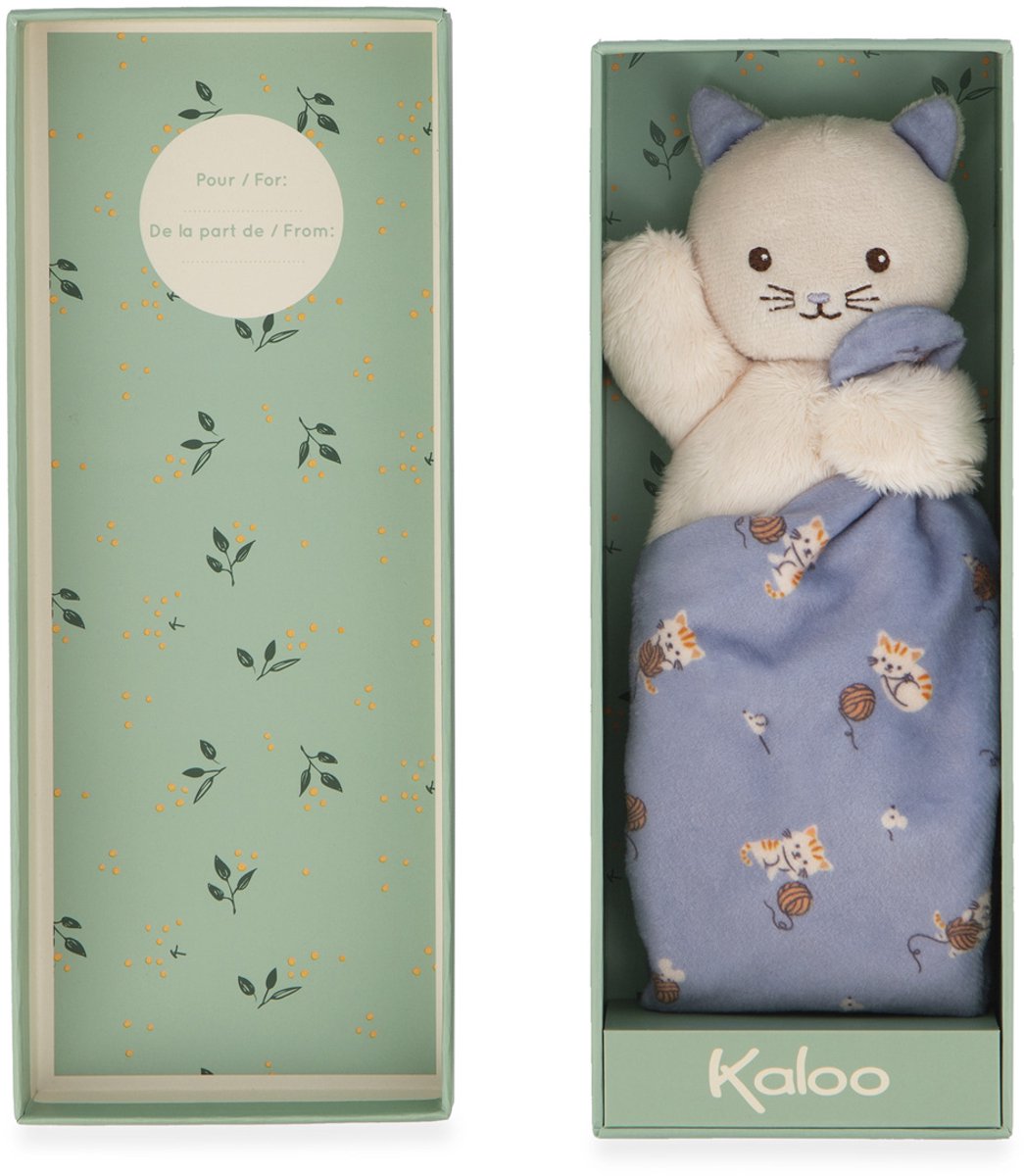 Kaloo - carre douceur - doudou - chat - lilas