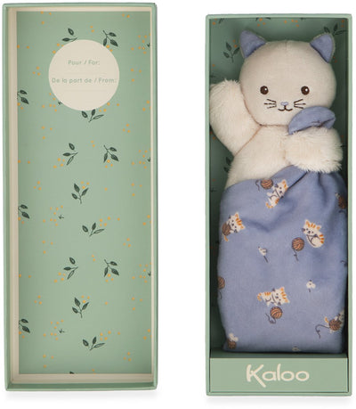 Kaloo - carre douceur - doudou - chat - lilas