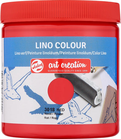 Talens art création peinture lino 250ml - rouge - linoléum - impression en bloc
