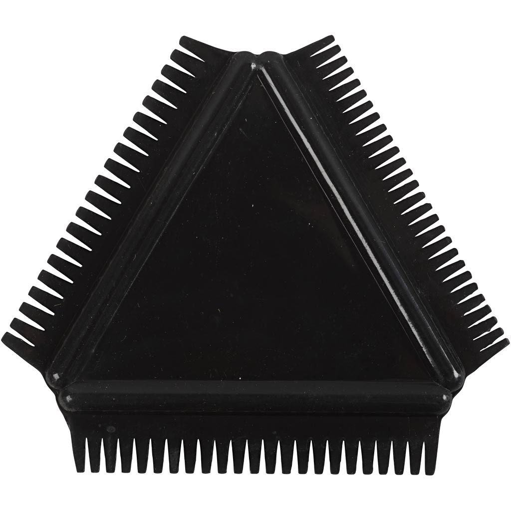 Creativ company peigne en caoutchouc texturé, taille 9 cm, noir, 1 pièce