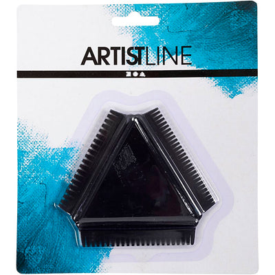Creativ company peigne en caoutchouc texturé, taille 9 cm, noir, 1 pièce