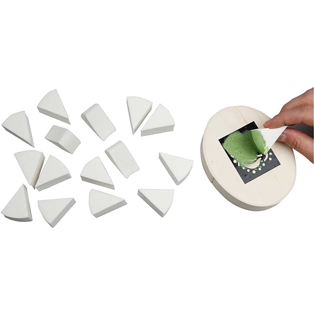 Éponges Creativ company, L: 40 mm, L: 25 mm, blanches, 32 pièces 1 boîte
