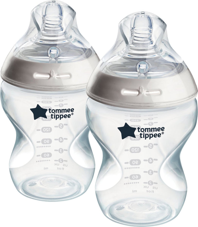 Tommee tippee biberons natural start - lot de 2 biberons 260 ml - faible débit 3 mois+