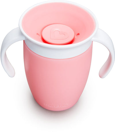 Gobelet Munchkin miracle anti-fuite 360° - gobelet d'entraînement - gobelet d'entraînement pour bébé et enfant - 207 ml - rose