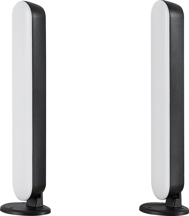 Lampe de table de jeu Rl live your light Reality - noire - incl. 2x LED rgb 2,5w - lumière dynamique - variateur intégré - fonction mémoire - télécommande - changeur de couleurs rg - contrôle du son